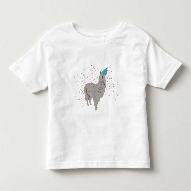 Llama Partying - Animals Having a Party Toddler T-Shirt (Front)