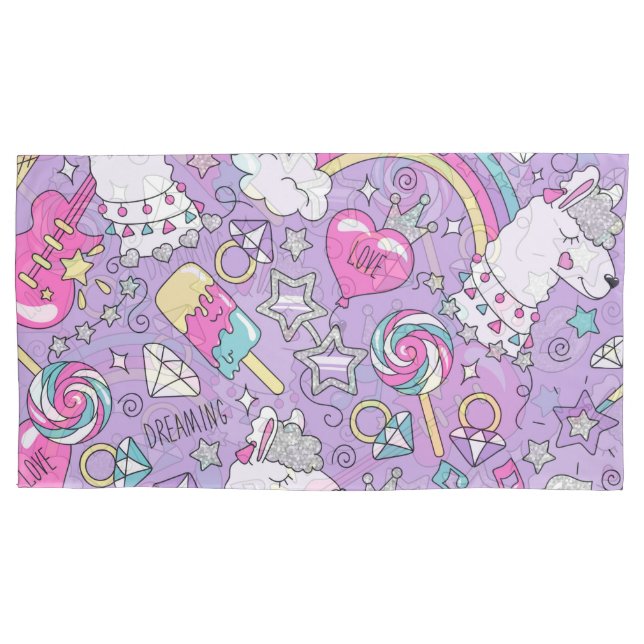 Llama pattern 1 pillowcase (Front)