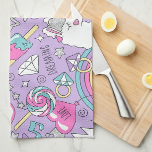 Llama pattern 1 tea towel