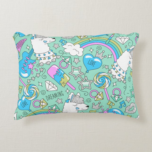 llama pattern 2 decorative cushion (Front)