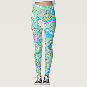 llama pattern 2 leggings