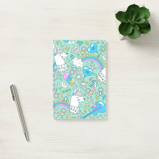 llama pattern 2 post-it notes (Office)