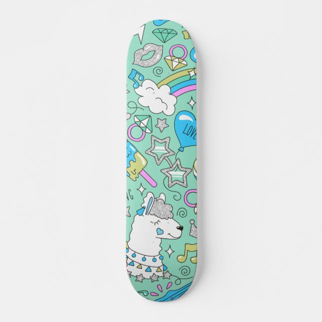 llama pattern 2 skateboard (Front)
