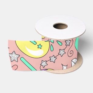 llama pattern 3 satin ribbon
