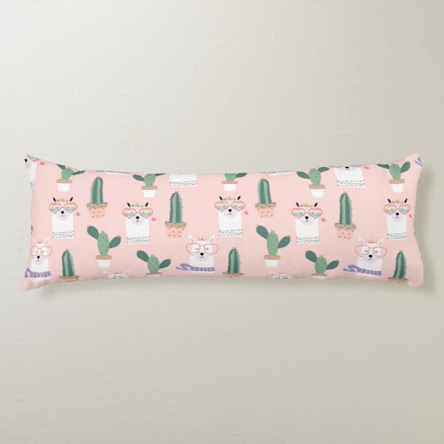 Llama Pattern Body Pillow (Front)