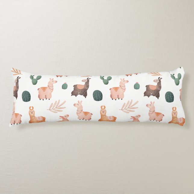 Llama Pattern Body Pillow (Front)