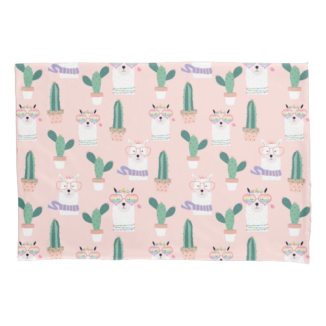 Llama Pattern Pillow Case (Front-Left)