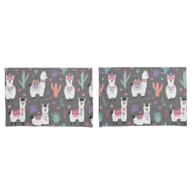 Llama Pattern Pillowcase (Front-Set)