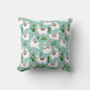 Llama pattern throw pillow