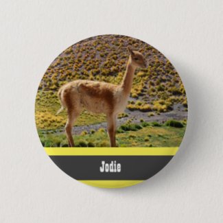 Llama Pin Button - Personalised