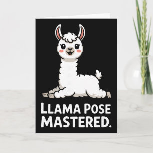 Llama Pose Mastered Cute Yoga Llama Art _1 Card