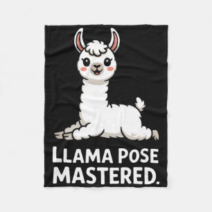 Llama Pose Mastered Cute Yoga Llama Art _1  Fleece Blanket
