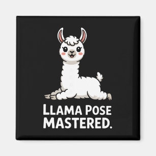 Llama Pose Mastered Cute Yoga Llama Art _1 Magnet