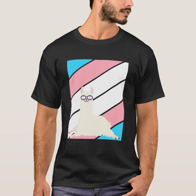 Llama Pride Transgender Flag LGBTQ Proud Ally Prid T-Shirt (Front)