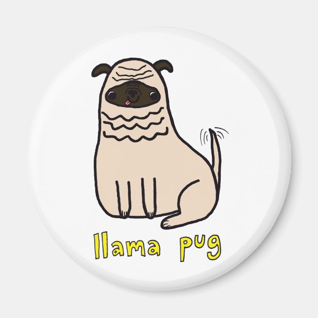 Llama Pug Magnet (Front)