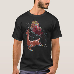 Llama Pulling Santa's Sleigh Christmas Santa Xmas  T-Shirt