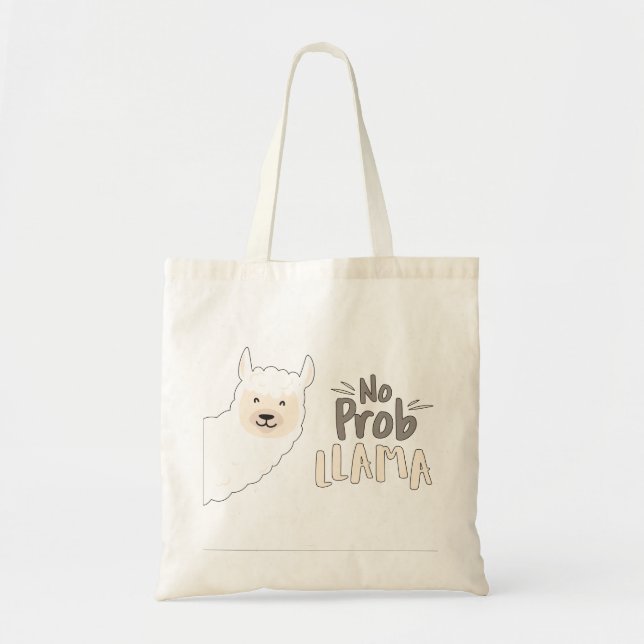 Llama Pun, No Problema Pun, No Probllama Tote Bag (Front)