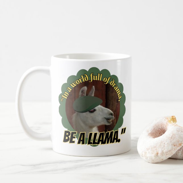 llama quote coffee mug (With Donut)