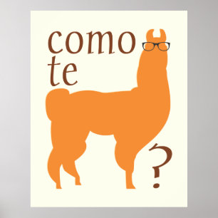 Llama Quote Poster Print: Como te llama(s)