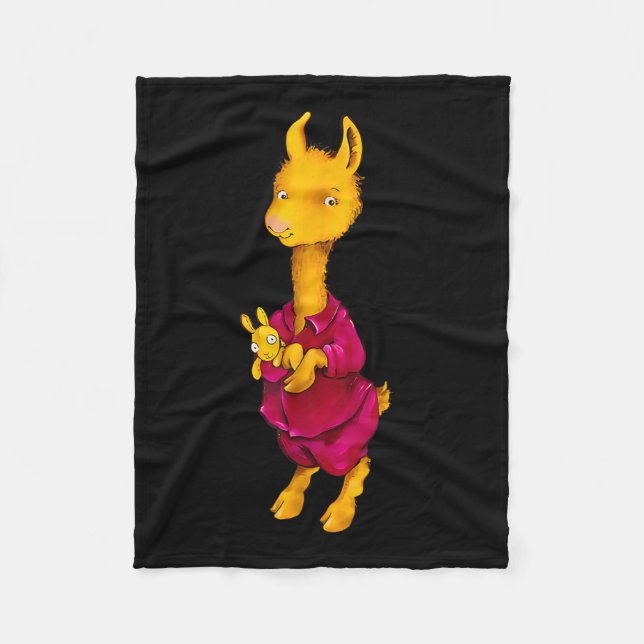 Llama Red Pajama For Kids  Fleece Blanket (Front)