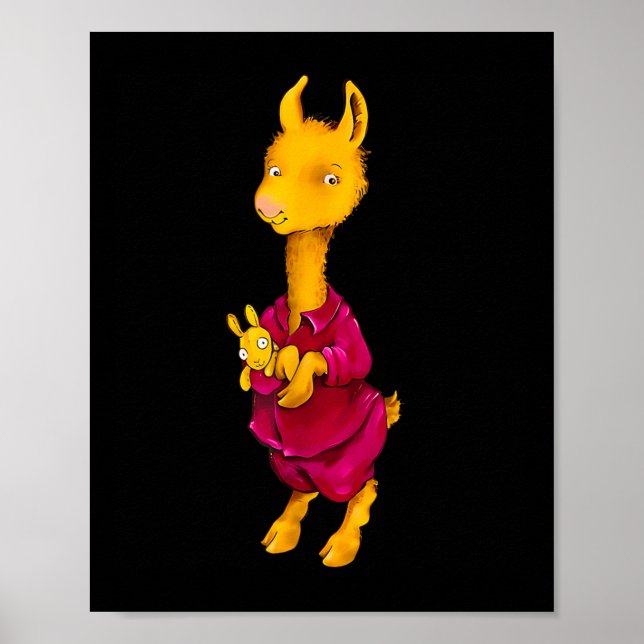 Llama Red Pajama For Kids  Poster (Front)