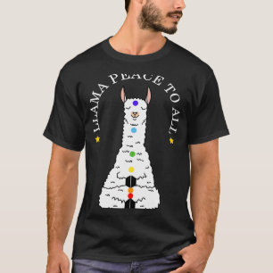 Llama Reiki Healing Chakras Peace to All Christmas T-Shirt