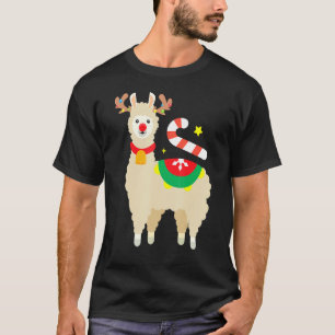 Llama Reindeer Funny Cute Alpaca Christmas T-Shirt