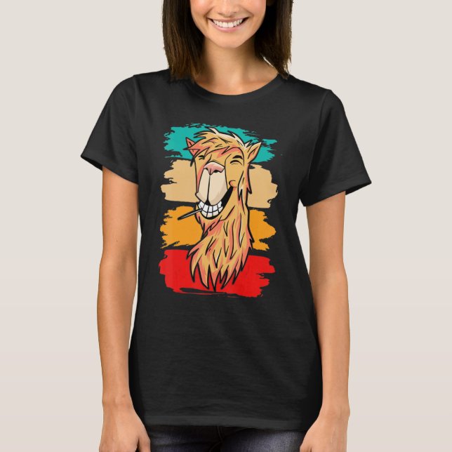 Llama  Retro Style T-Shirt (Front)
