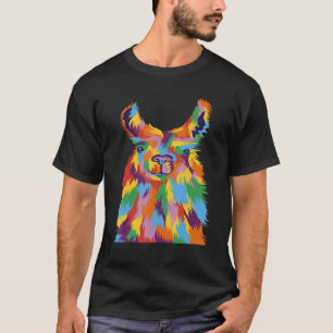 Llama Retro Vintage Alpaca Colourful Animal T-Shirt