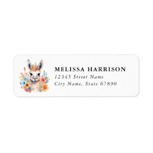Llama Return Address Label