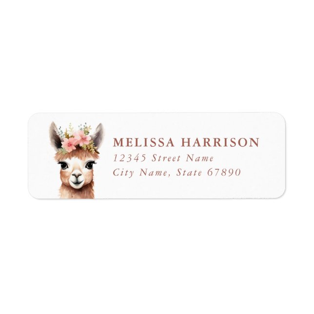 Llama Return Address Label (Front)