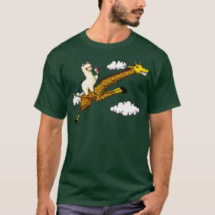 Llama Riding Giraffe T-Shirt