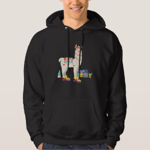 llama Roller Skate Derby Retro 70s 80s Cactus boo Hoodie