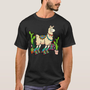 Llama Roller Skates Boombox Ghetto Blaster Vintage T-Shirt