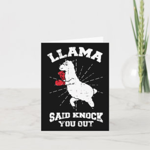 Llama Said Knock You Out Boxing Funny Halloween Gi Card