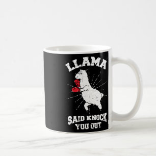 Llama Said Knock You Out Boxing Funny Halloween Gi Coffee Mug