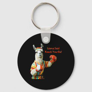 Llama Said Knock You Out – Funny Boxing Llama Stic Key Ring
