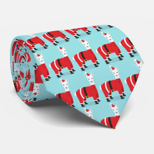 Llama Santa Animal Christmas Tie
