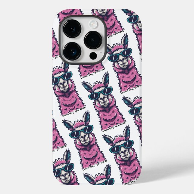 Llama say you Rock | Quirky pose in sunglasses Case-Mate iPhone Case (Back)