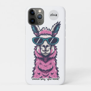 Llama say you Rock Quirky pose in sunglasses iPhone 11 Pro Case