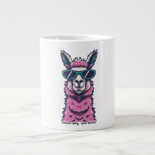 Llama say you Rock   Quirky pose in sunglasses Large Coffee Mug