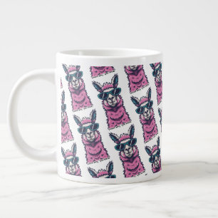 Llama say you Rock   Quirky pose in sunglasses Large Coffee Mug