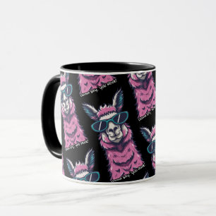 Llama say you Rock Quirky pose in sunglasses Mug