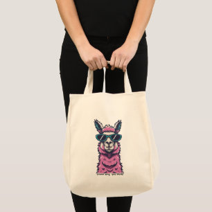 Llama say you Rock Quirky pose in sunglasses Tote Bag