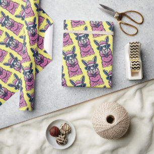 Llama say you Rock Quirky pose in sunglasses Wrapping Paper