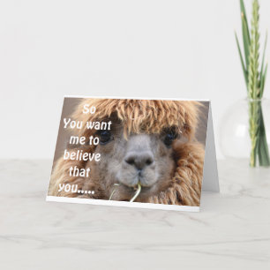 LLAMA SAYS NO WAY YOU ARE *50* BIRTHDAY HUMOR CARD