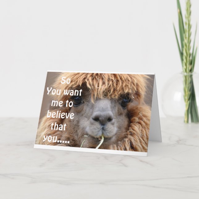 LLAMA SAYS NO WAY YOU ARE *55* BIRTHDAY HUMOR CARD (Front)