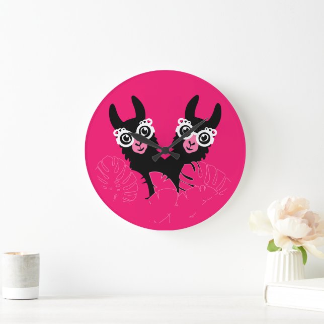 Llama Sisters Large Clock (Home)