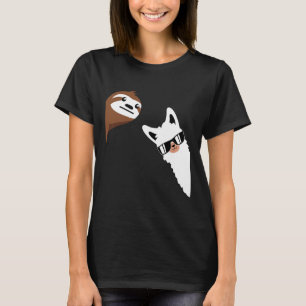 Llama Sloth Alpaca Farmer Farm Funny T-Shirt