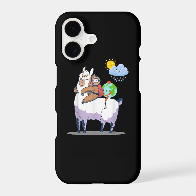 LLama Sloth Earth Funny Earth Day Climate Change Samsung Galaxy Case (Back)